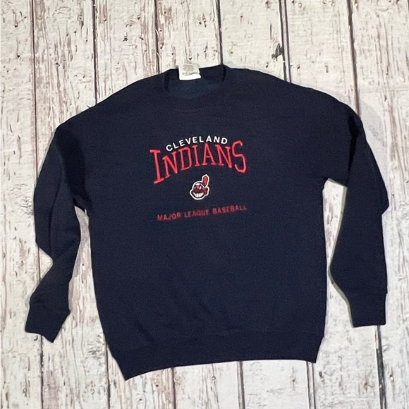 Vintage Cleveland Indians 1990s MLB Baseball Stitched Sports Crewneck Sweatshirt - Picture 1 of 3